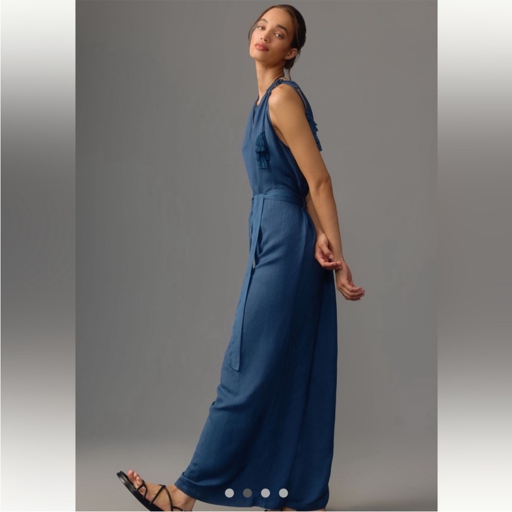 Corey Lynn Calter Linen Tassel Jumpsuit